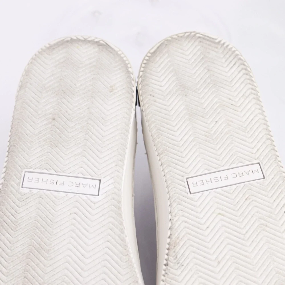 Marc Fisher Womens Delya Slip On Shoes Size 9.5 White Quilted Knit Comfort Flats